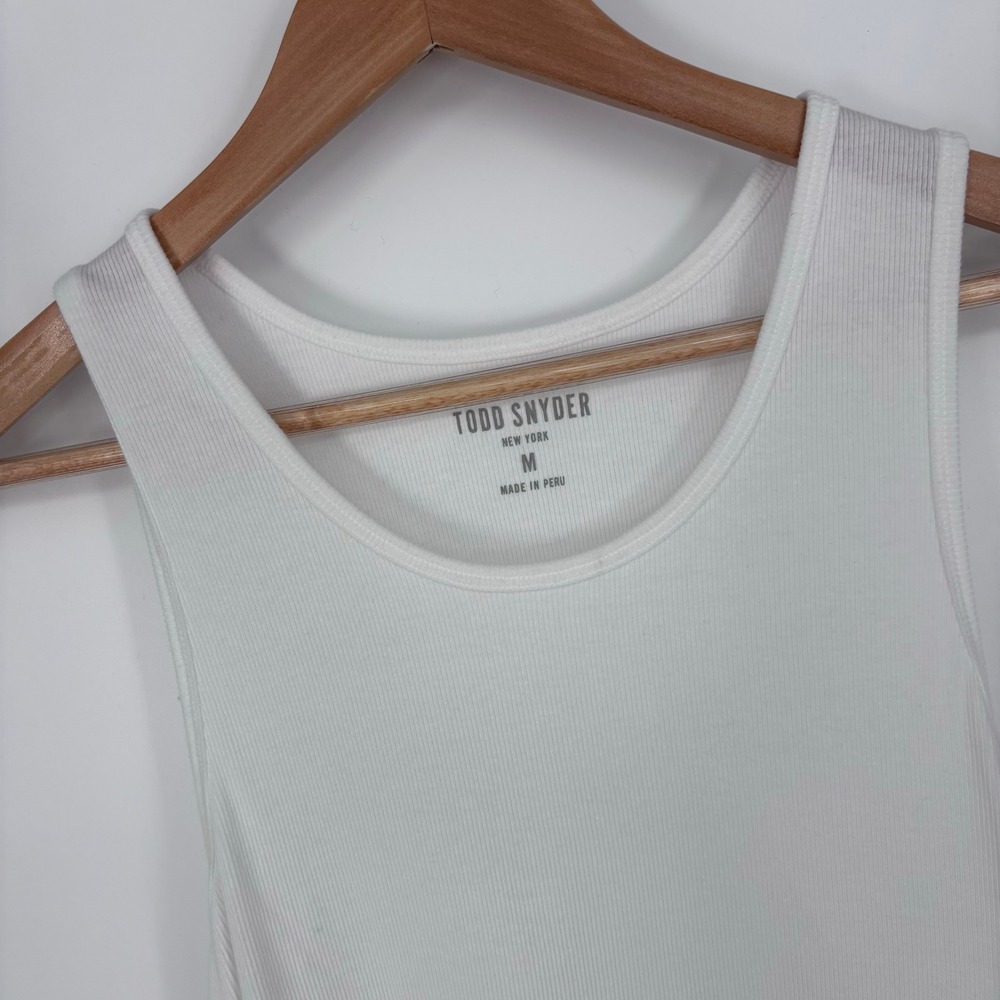 Todd Snyder Ribbed Tank Top Mens Medium White Pima Cotton Modal Undershirt